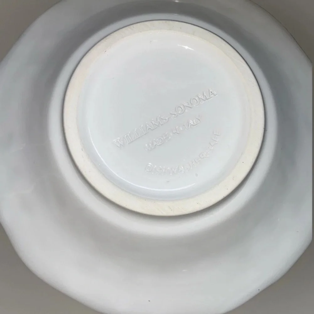 Williams Sonoma One (1)‎ White Blue Olive Pasta Bowl